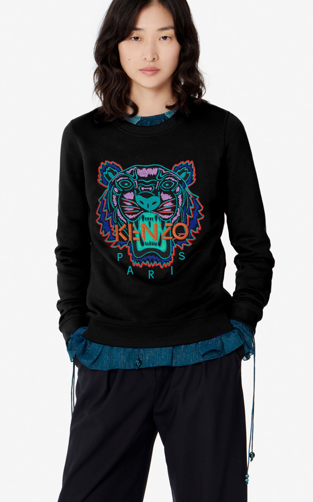 Sudadera Kenzo Tiger Mujer Negras XNV069783